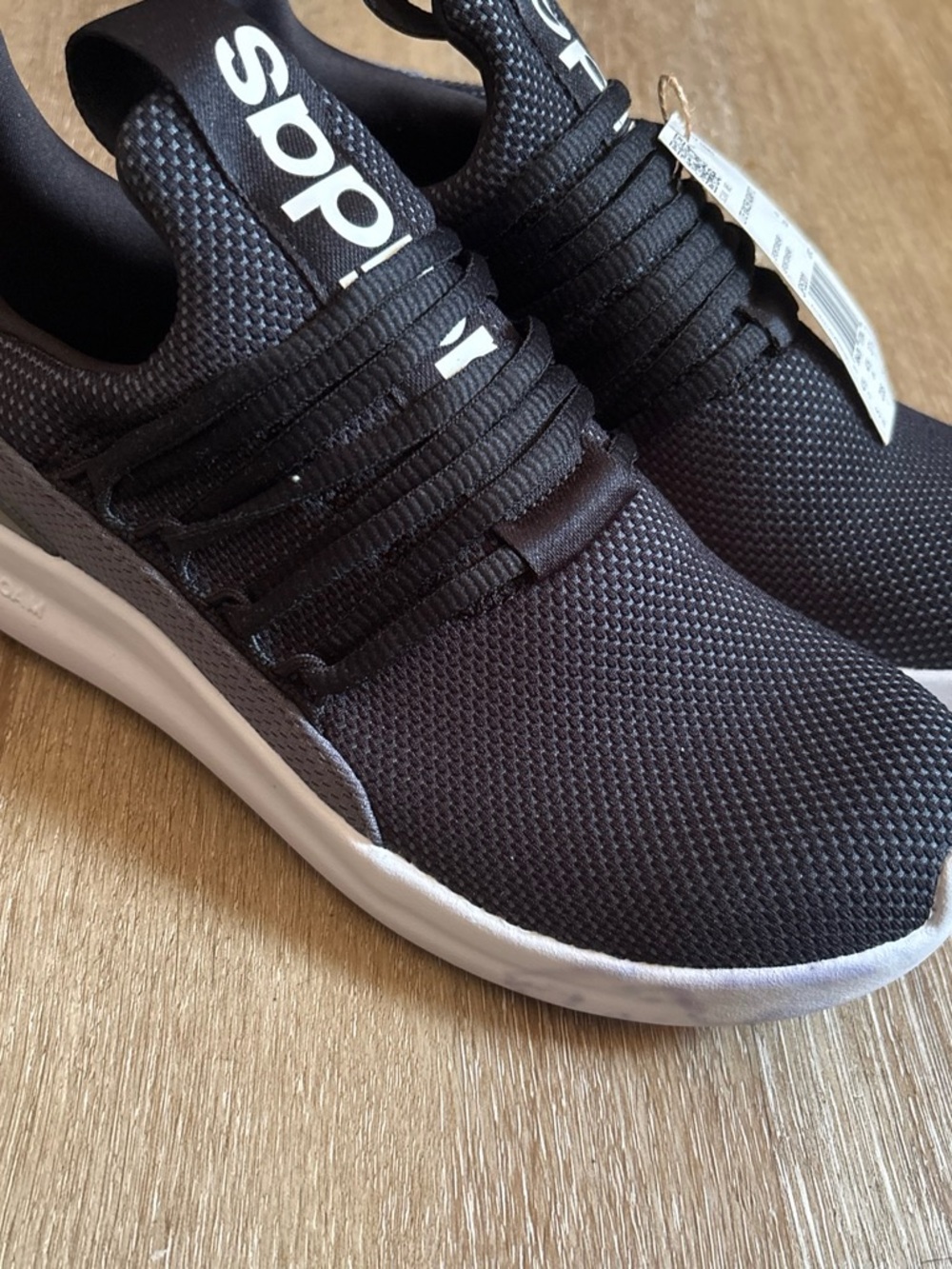 adidas Black Knit Low-Top Sneakers with White Sole